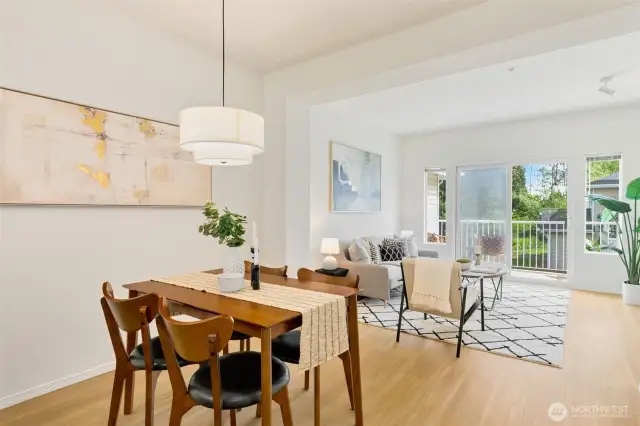 Open dining/living room concept