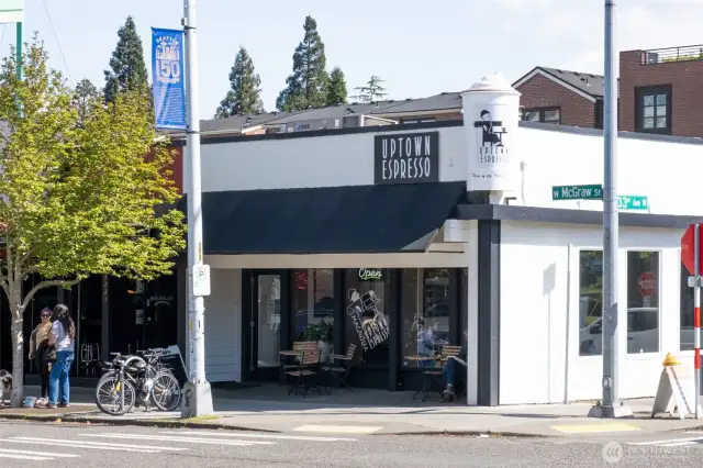 Nearby shops and cafes
