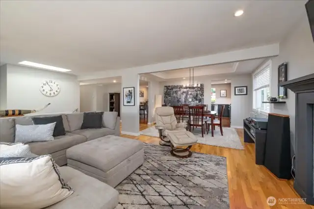 The wide open floor plan is ideal for every day living and having gatherings for special occasions, ball games, and just because.