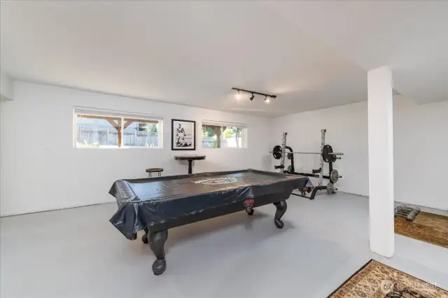 Plenty of room here for a game spot, home gym, whatever you have as your vision.