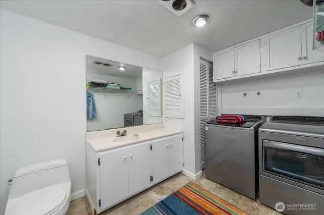 Laundry room and half bath.
