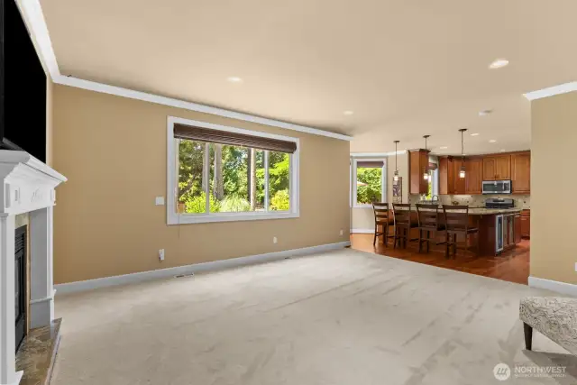 Spacious open concept feel next to kitchen