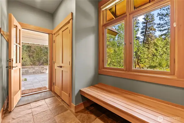 Methow Mudroom" offers extra storage and entry from the garage or front.