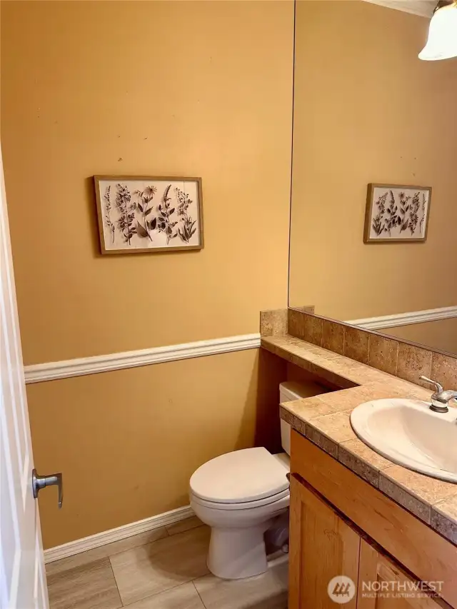 Main level half bath.