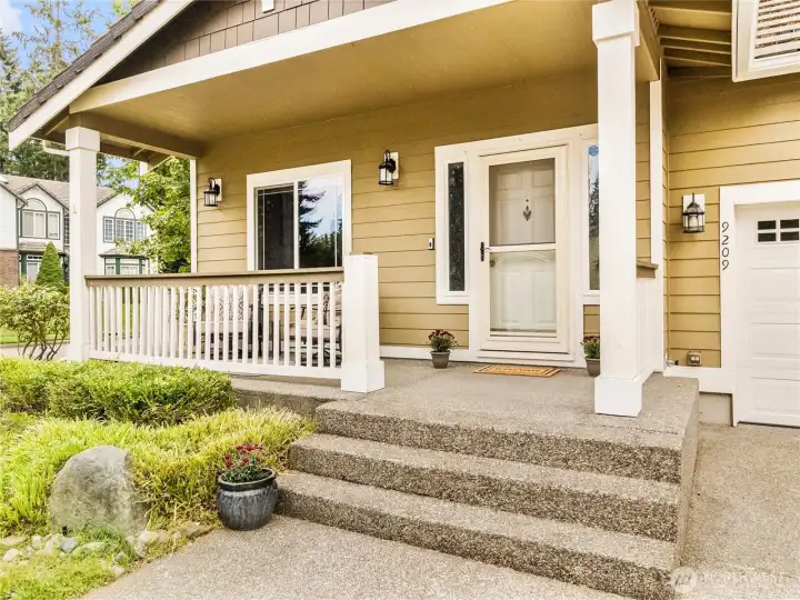Friendly front porch to hang out on.