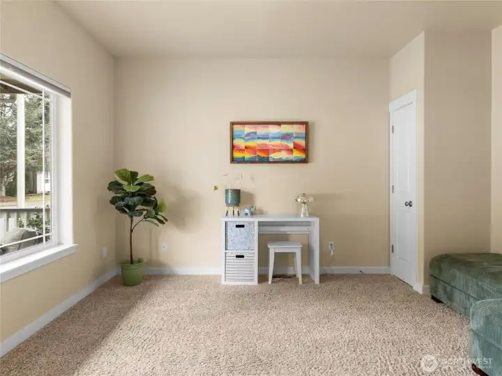 Main floor bedroom with french doors.