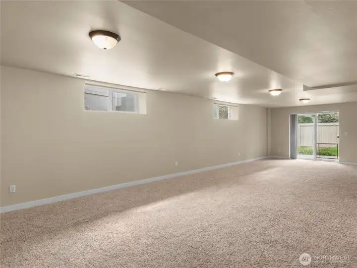 The other side of the recreation room. Not pictured downstairs is a large storage room.