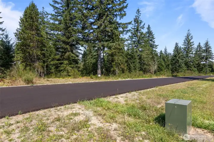 Power is already on the property. A trench was completed before road was paved.