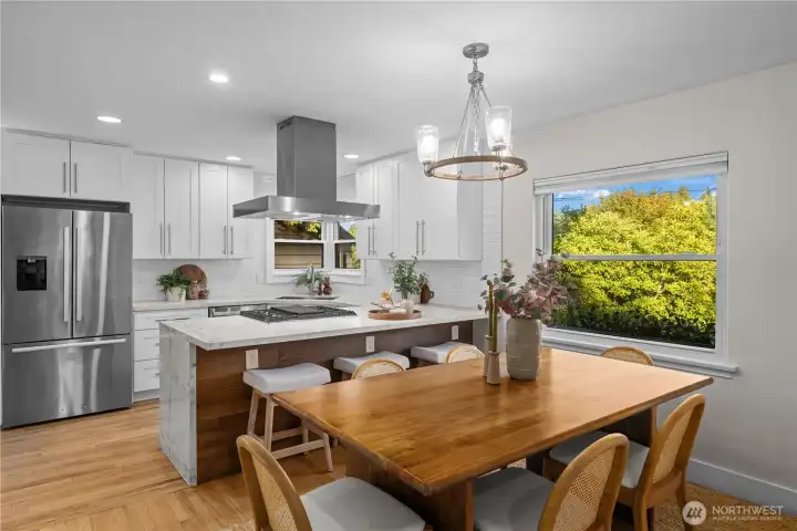 Open concept dining and kitchen