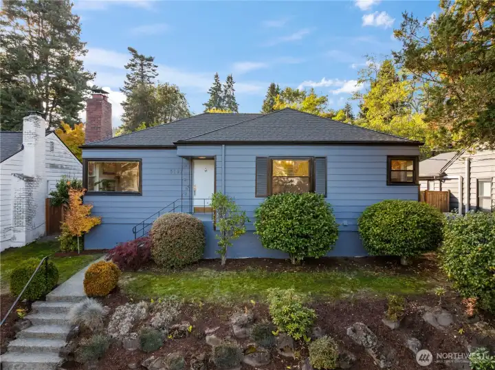 The home sits up off the street and has great light all day long