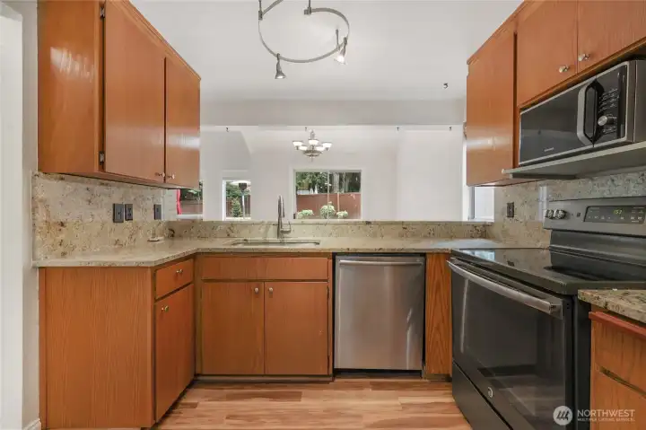 Granite countertops and updated appliances