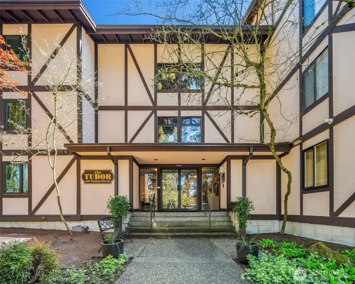 Front Entrance to Tudor Building at 4501 Grandview Dr W