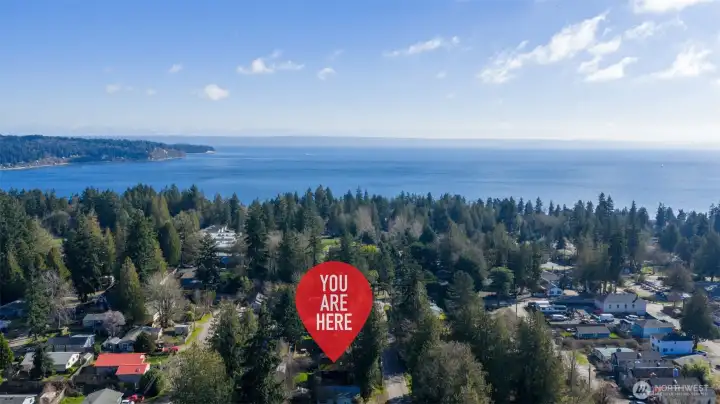 Just up the road from the beach, bar, restaurants, etc.