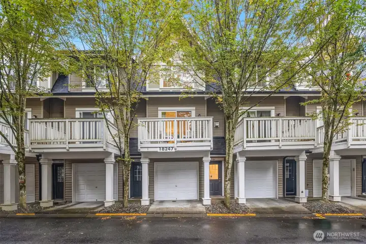 2 car tandem garage and front patio.