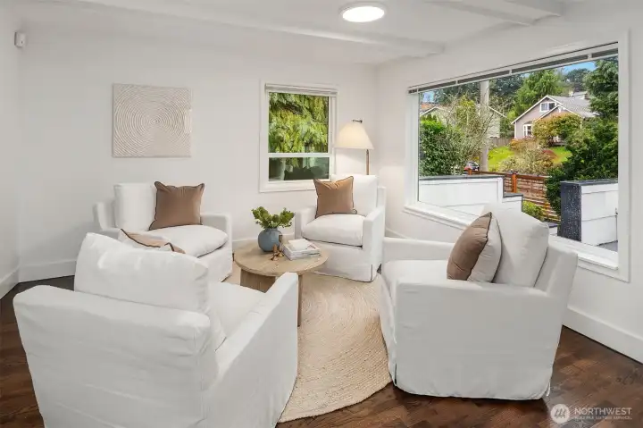 Sitting area off of living room in SW corner of house.