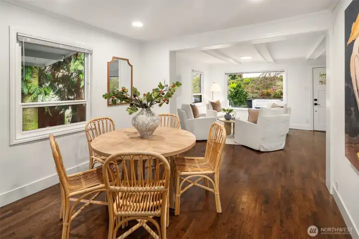 Dining room looking to front sitting area.