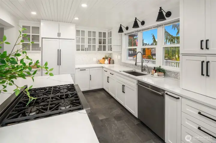 High quality appliances and a view.