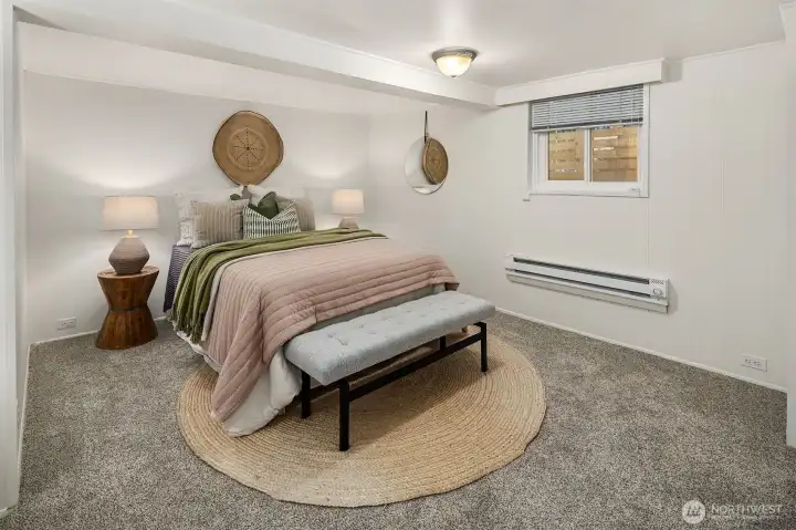 3rd Bedroom located on Lower Level on north side. Additional wall heating available just in case.