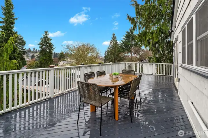 Main level rear deck off kitchen.