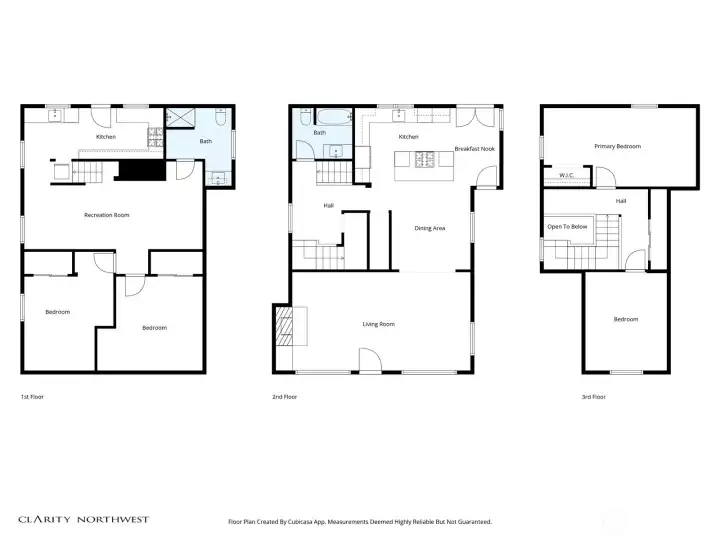 Floor Plan of all three levels.