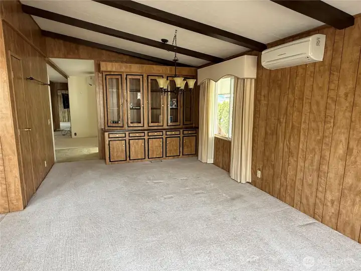 Dining room w/built in hutch and A/C split
