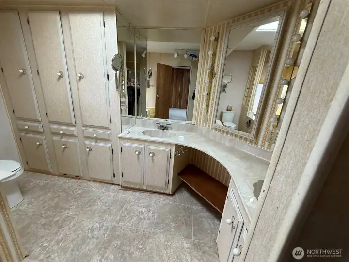 Primary vanity and storage