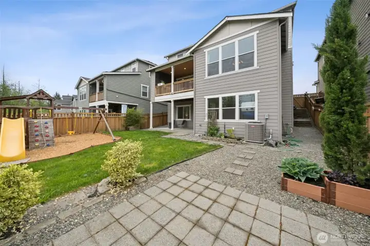 Back yard and back of home