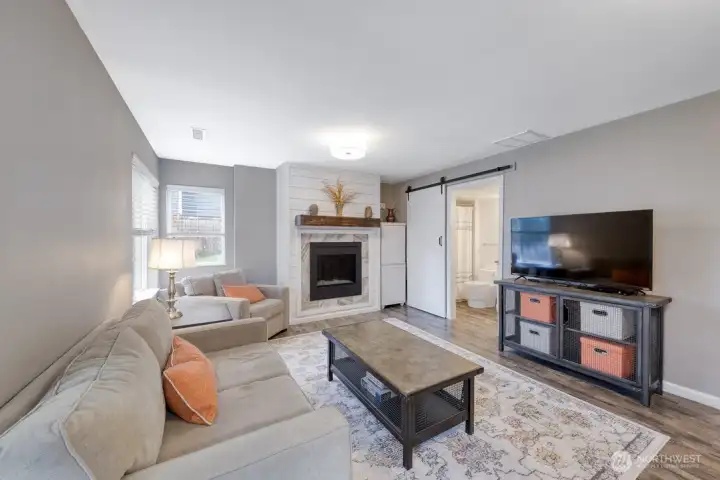 Alternate view of lower-level rec room.