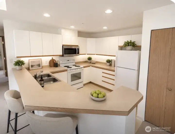 Virtually staged kitchen