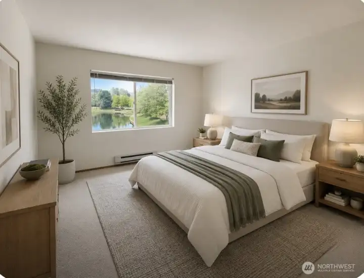 Primary bedroom virtually staged