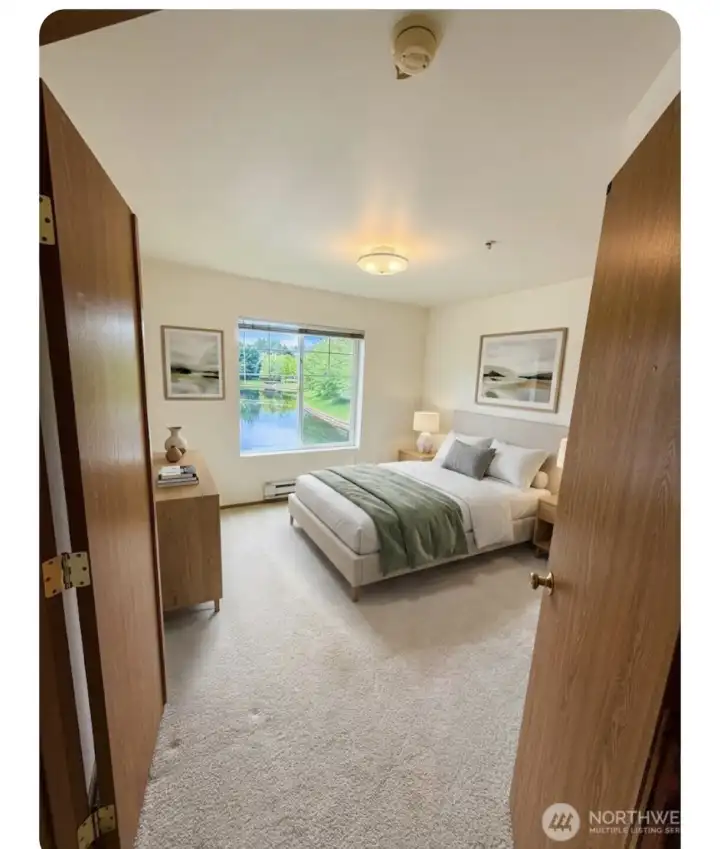Bedroom virtually staged