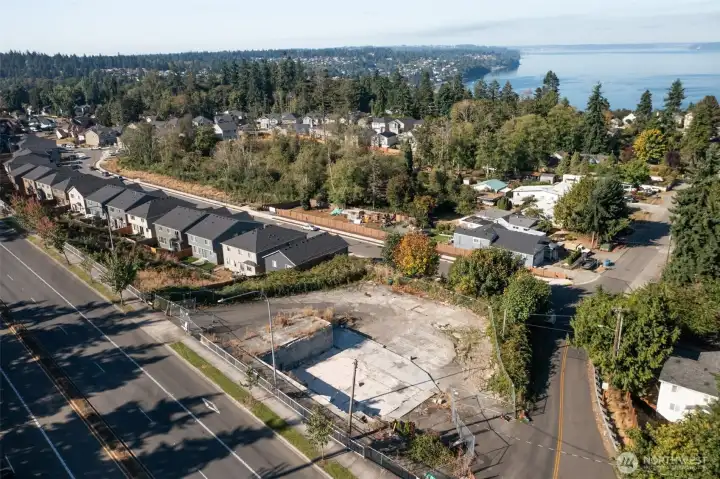 Aerial view looking S-W