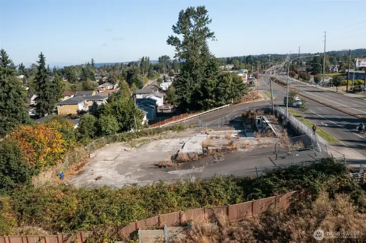 Aerial view looking South
