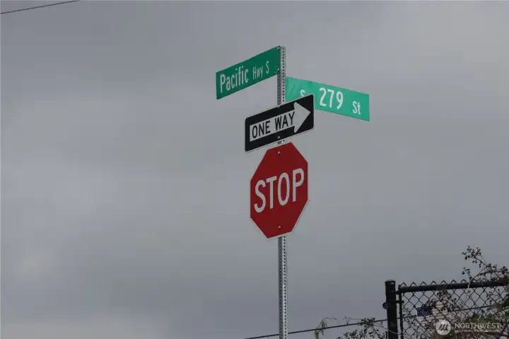 Street sign at corner