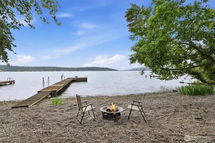 Expansive sandy beach, private dock with boat lft Expansive sandy beach, private dock with boat lft