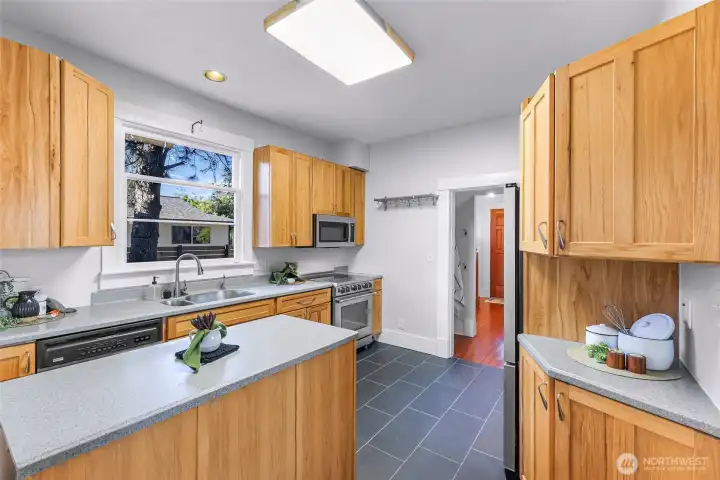 Kitchen with counter space and lots of storage