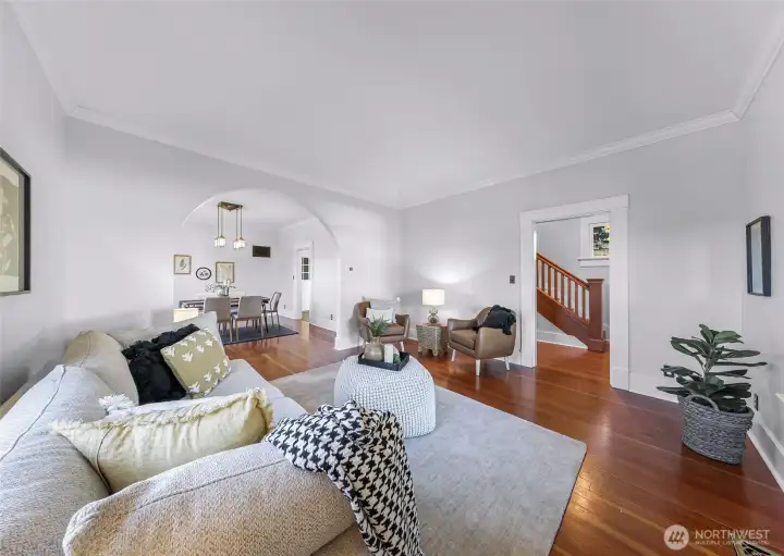 Charming inside as well with arched entrance
