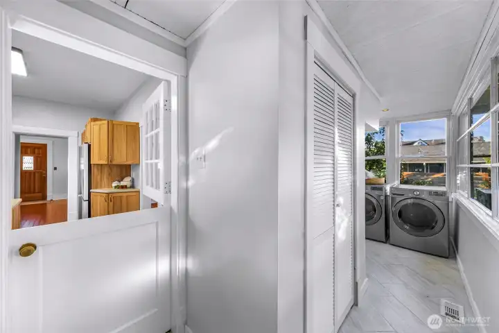Laundry space with storage and unforgettable stable door