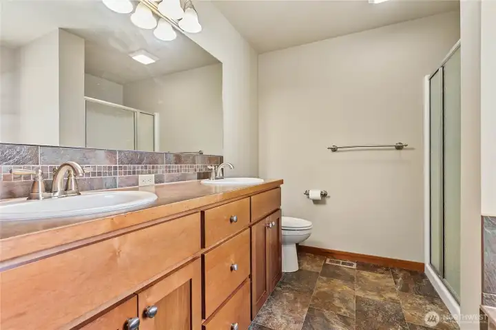 Stone backsplash. Stone backsplash.