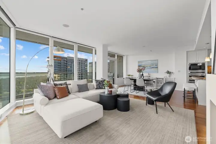 Natural hardwood floors flow throughout. Natural hardwood floors flow throughout.