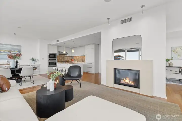 On cool evenings, cozy up to the gas fireplace. On cool evenings, cozy up to the gas fireplace.