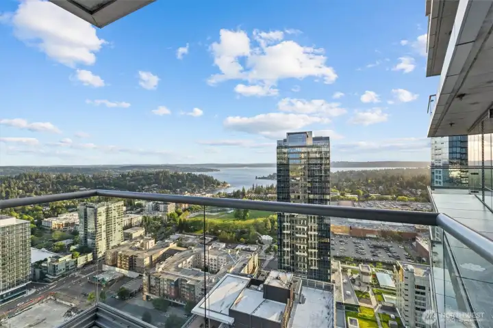 Commanding southwestern views from the primary balcony. Commanding southwestern views from the primary balcony.