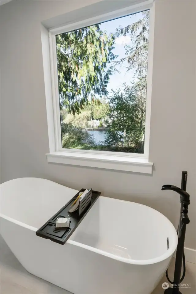 Time for bubbles in this stand alone tub!