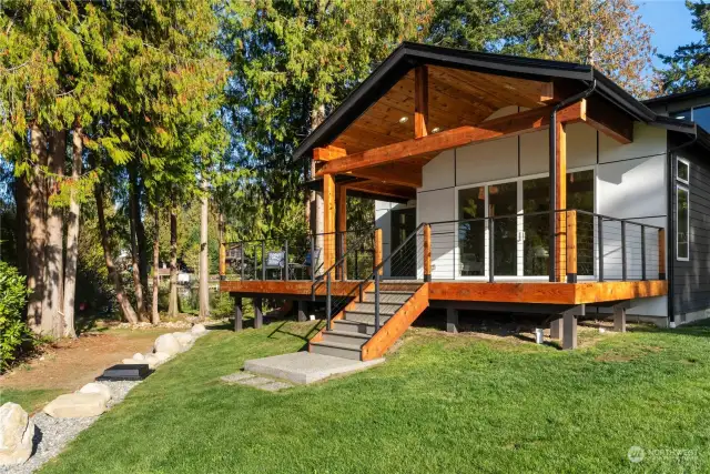 Backyard view of the house