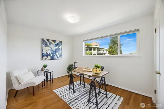 3rd bdrm on main floor, staged as office