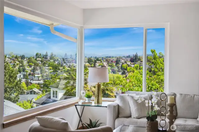 Large windows bring natural light and views