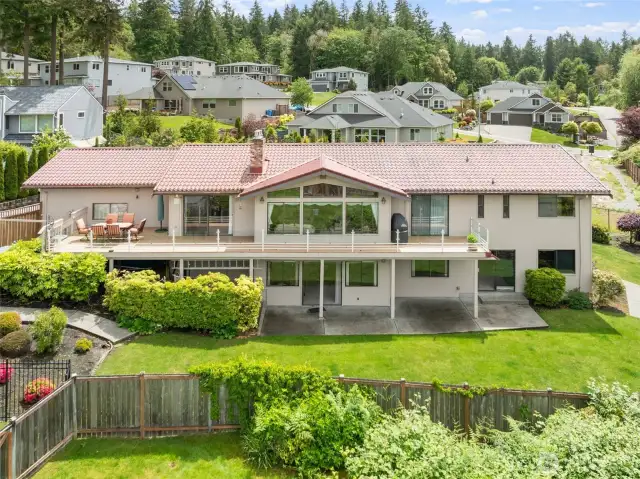 View of the back of the home, low maintenance.