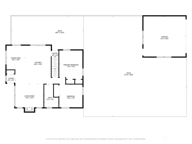 1st Floor with TimberTech deck area & Garage.