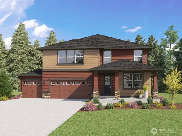 Photo rendering is representational. Actual home is under construction and finishes, elevation, and paint colors may vary. See site agent for details.