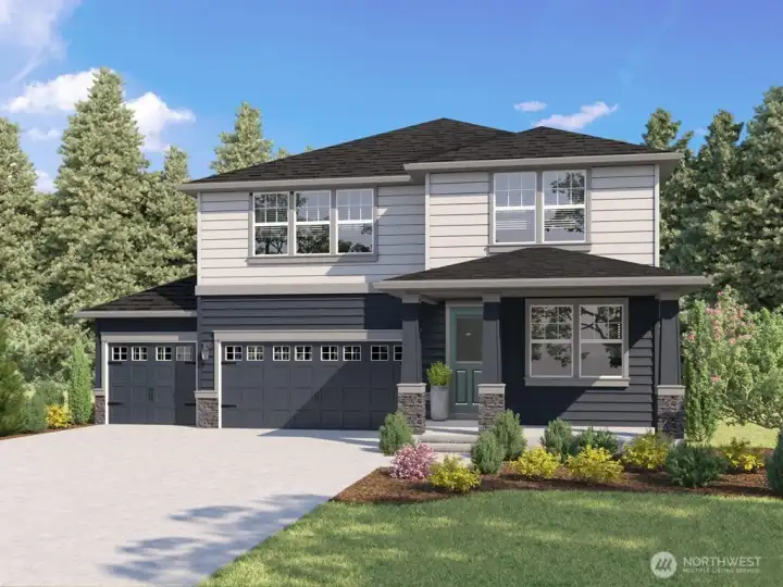 Photo rendering is representational. Actual home is under construction and finishes, elevation, and paint colors may vary. See site agent for details.